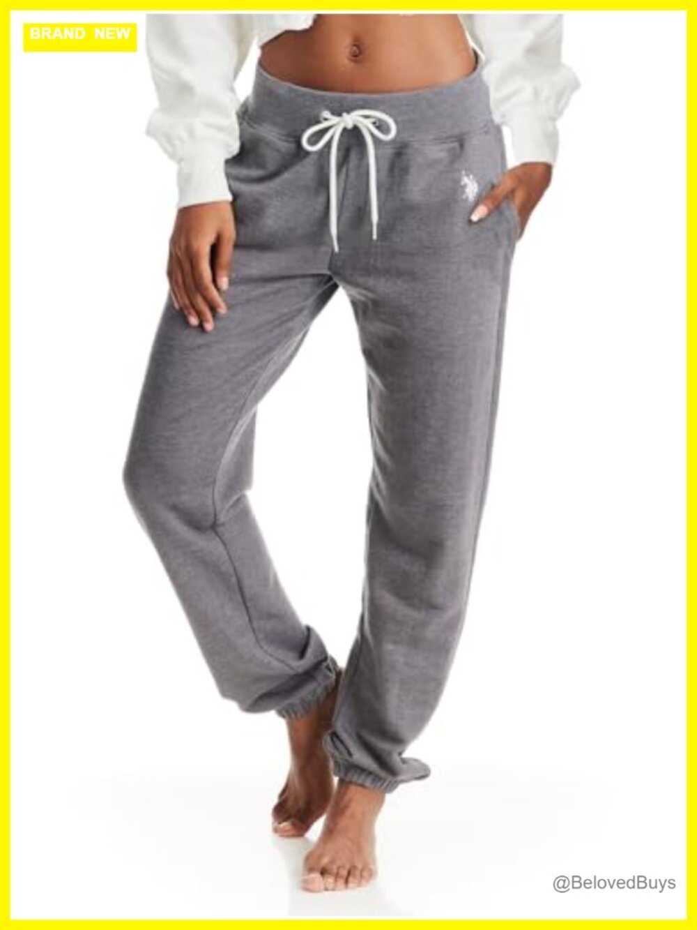 Womens French Terry Jogger Sweatpants with Pockets Drawstring Waist